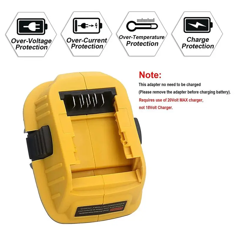 

A23PBG DCA1820 Battery Adapter Replacement for Dewalt Lithium Battery DCB206 DC9098 DC9096 Li-Ion To Nickel Power Adapter