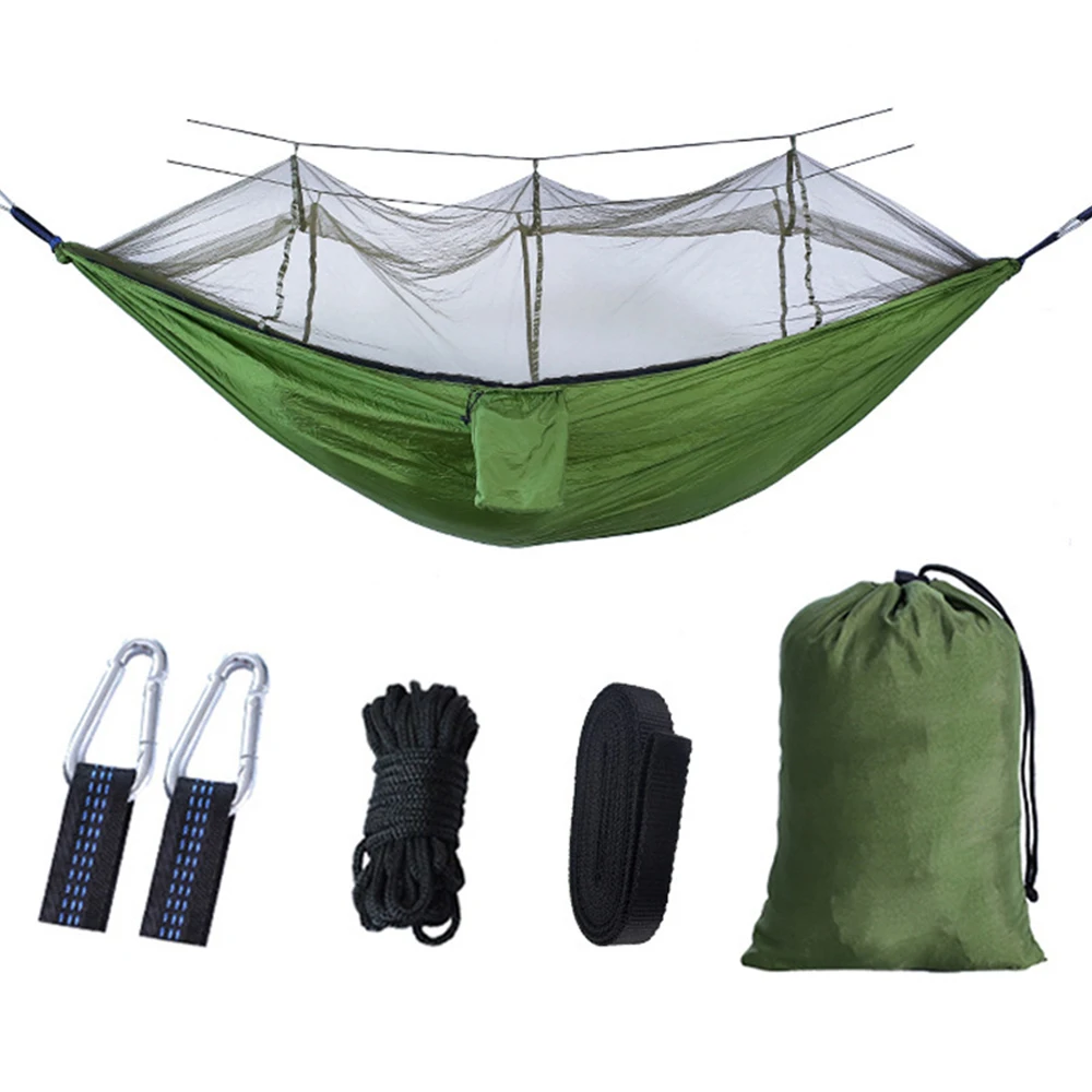 Hamac de camping ultraléger, lit-balançoire avec moustiquaire, facile à transporter, pour 1 à 2 hypothèques, dimension 260x140cm