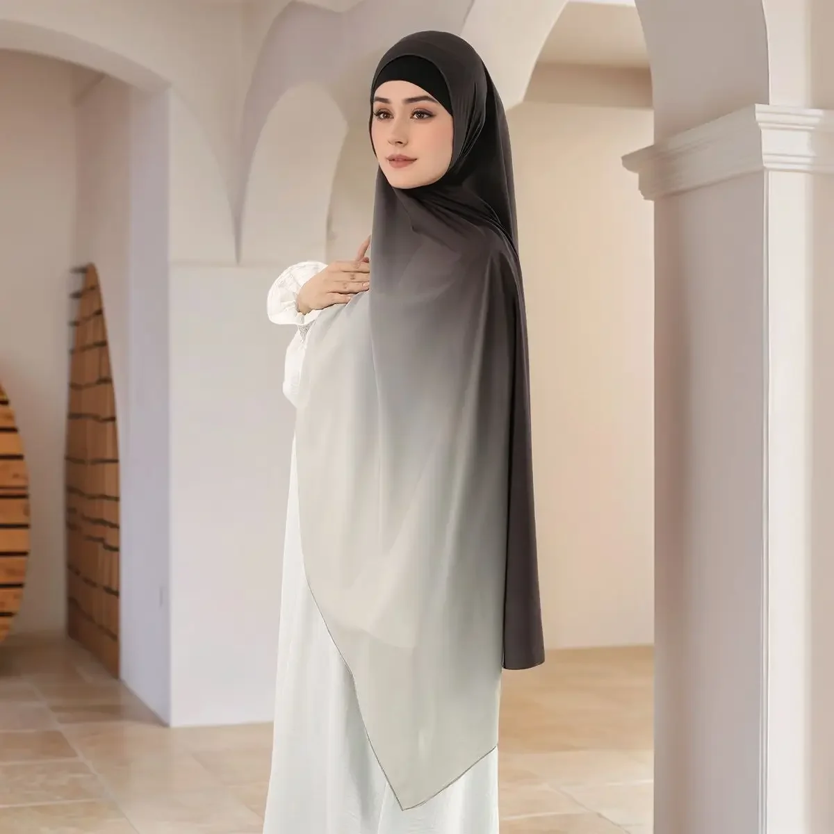 

Шарф градиентного цвета, женская шаль, мусульманский хиджаб, платок, шарфы, головные уборы, банданы, повязка на голову, Bufanda, платок, Turbante Mujer