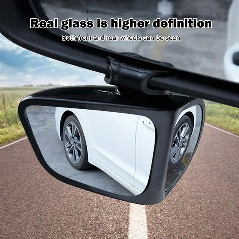 Car Side Mirror Blindspot Eliminator 360 degrees Rotation Adjustable Adhesive Glass Convex Rear View Mirror Blindspot Car Mirror