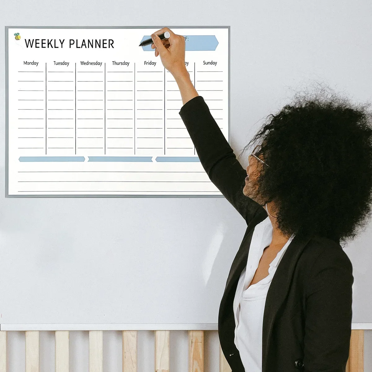 Magnetic Monthly Weekly Planner Calendar Table Dry Erase Whiteboard Blackboard Fridge Sticker Message Board