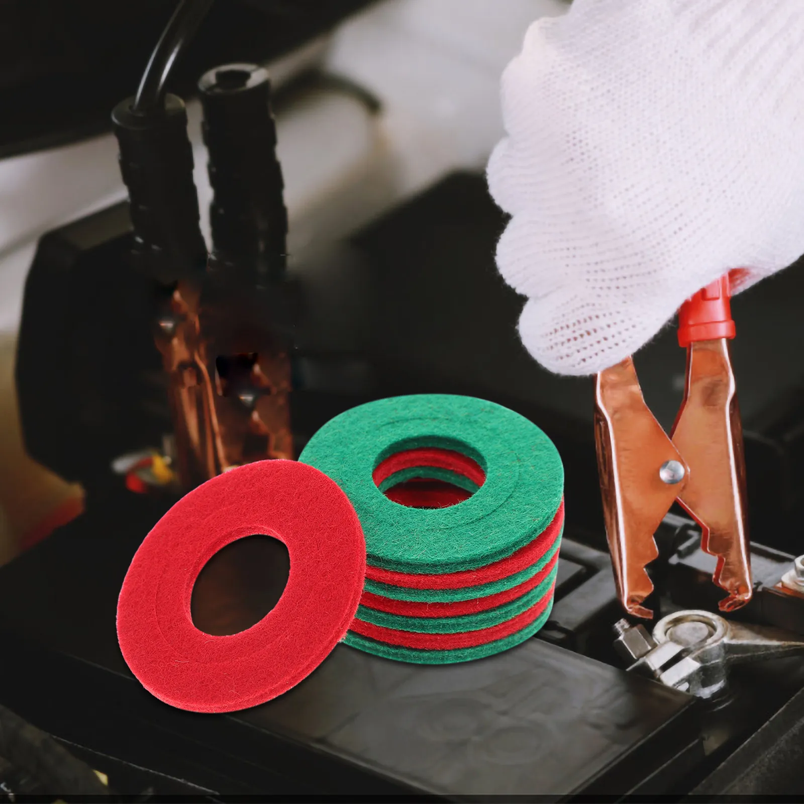 

8Pcs Terminal Washers Fiber Resistant Automotive Post Protectors Car Terminal Protector Washers