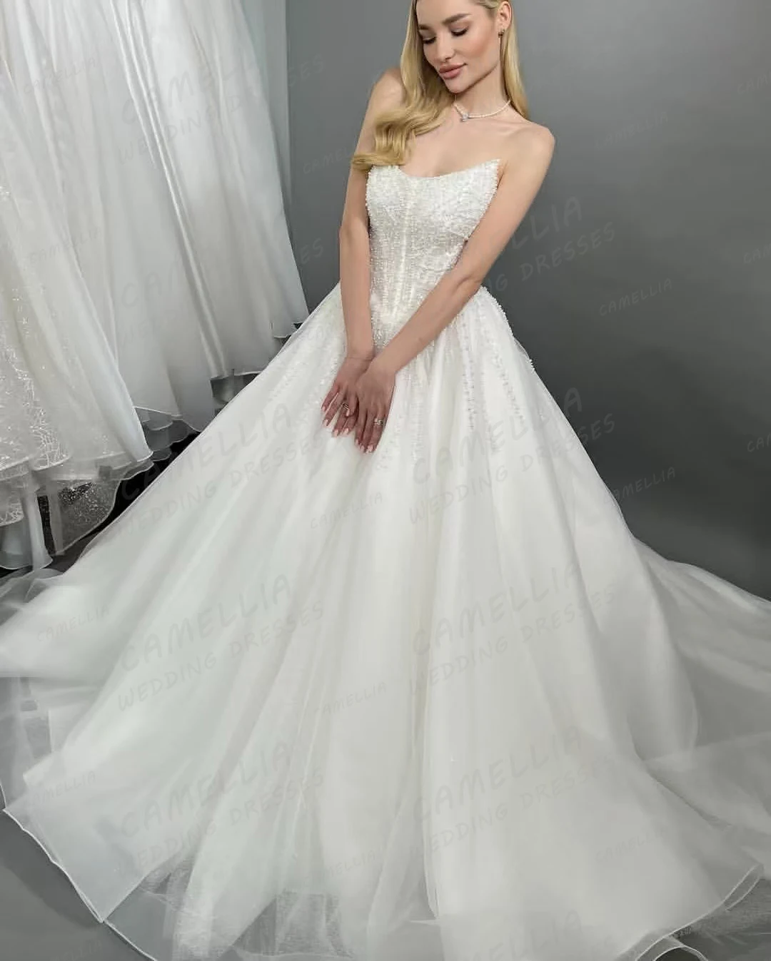 

Роскошные свадебные платья женские трапециевидные свадебные платья без рукавов с блестками Formal Vestidos De Novia по индивидуальному заказу فساتين سهرة