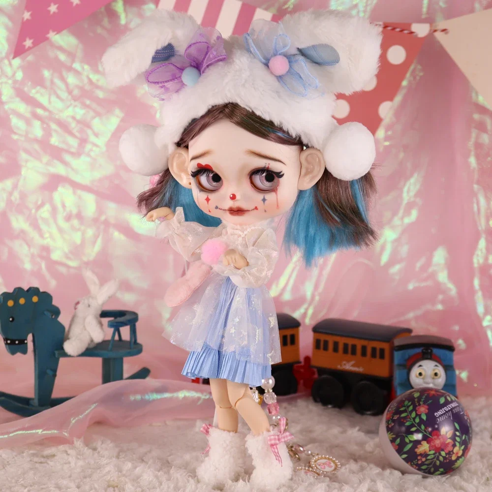 

ICY DBS Blyth Кукла Цирковой Клоун Джокер Макияж Ярмарка Кожа Матовое Лицо Грайливый Энергизированный Стиль 30 см Кукла Фестивальный Подарок Подарок На День Рождения