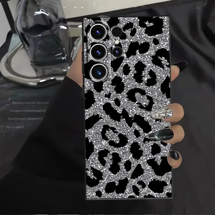 حافظة لهاتف سامسونج جالاكسي S21 FE S23 Ultra S24 Plus S25 Edge S20 غطاء هاتف ناعم أسود بتصميم فيونكة وردية #5