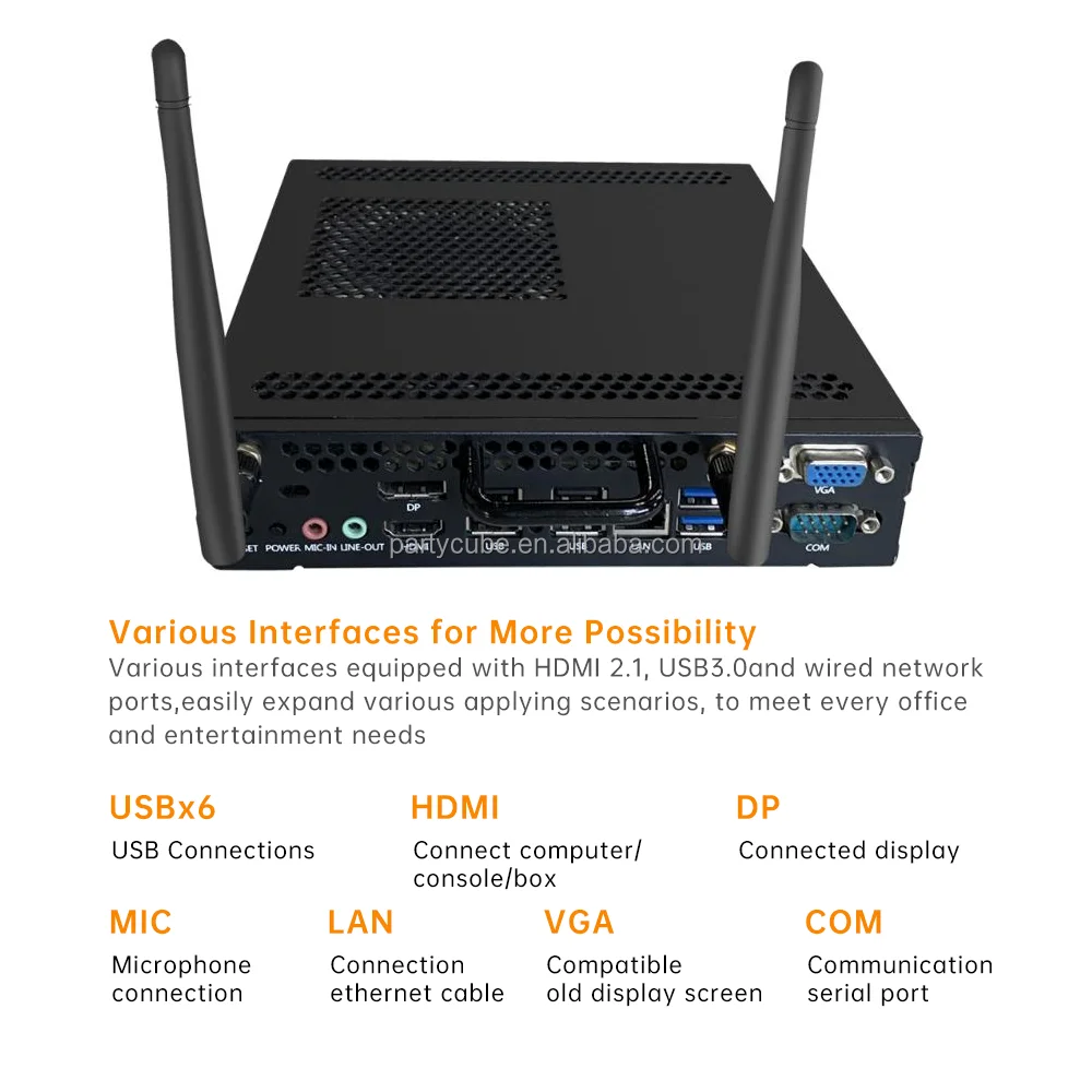 Riotouch OEM ODM كمبيوتر صغير كمبيوتر صغير Win7/8/10/linux 4k Mini Pcs Ops