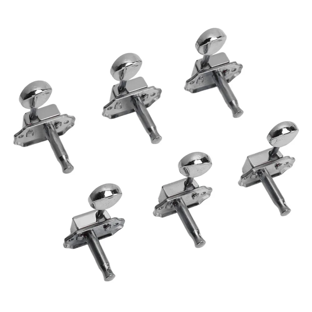 6PCS Precision Metal Guitar String Tuning Peg With Screws Split Shaft Guitar Tuner Key Silver Guitar Tuners Guitar Replacement