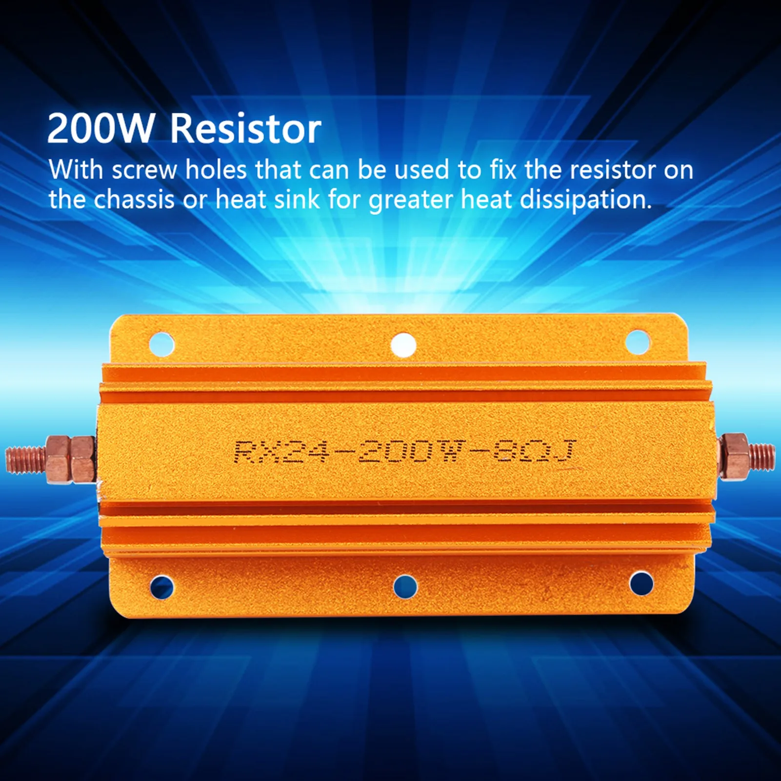 

Electronic Component RX24 200W 8R High Power Resistor Aluminium Housing Professional Industrial Eletrical Supplies 200W Resistor
