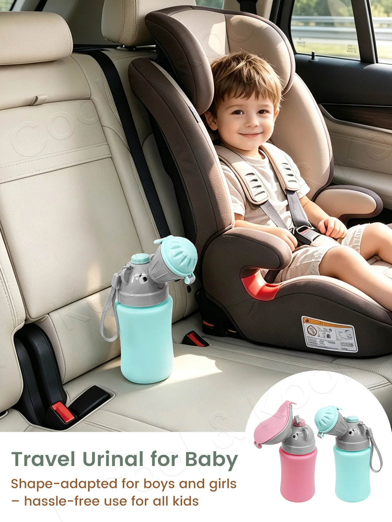 Portable Kids Travel Pee Bottle, Leak-Proof Toddler Urinal for Car Trips, Outdoor & Potty Training - view 6