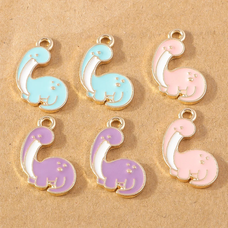 

10pcs Cute Enamel Animal Dinosaur Charms Pendants for Jewelry Making Earrings Necklace Bracelet DIY Accessories Findings