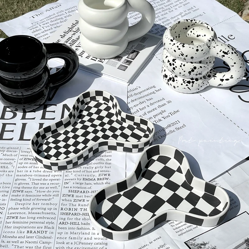 

Chessboard Jewelry, Lipstick, Perfume Candle, Storage Tray, Decoration Tray, Dessert Plate Bathroom Tray Vanity Tray for Dresser