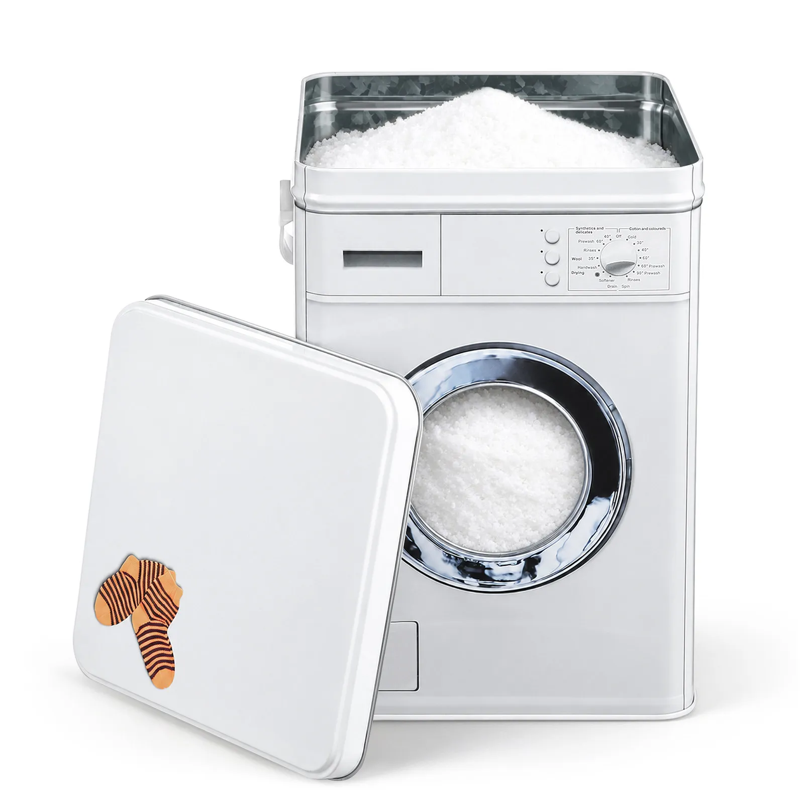 Laundry Powder Container Washing Machine Shape Moisture Resistant Storage Bucket Simple Color Portable Holder for Laundry Powder