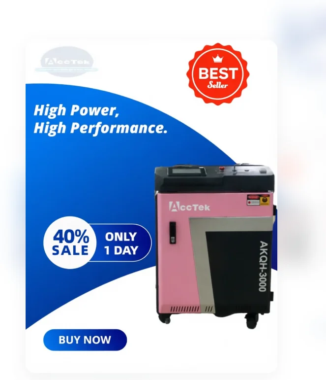 Portable Handheld 2000W 3000W 6000W Laser Rust Remover | Continuous Fiber Laser Cleaning Machine for Metal Surface