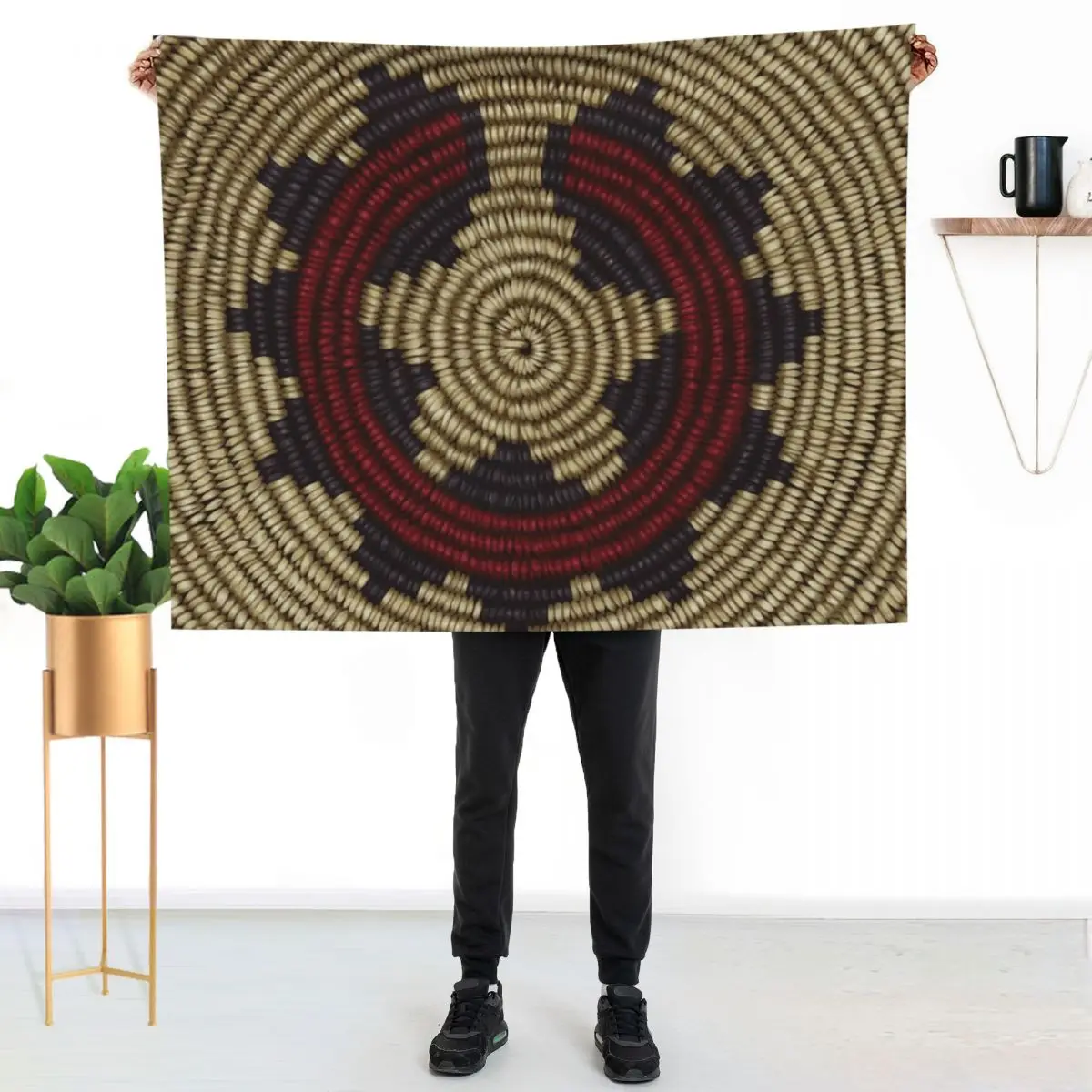 

Navajo Wedding Basket Throw Blanket Warm Flannel Blanket for Couch Chair Bedroom