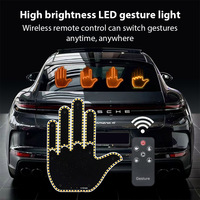 Funny Car Finger Gesture Light Car Multi-function Warning Tip Light Anti-Tailgating Light Interactive palm light Car Accessories