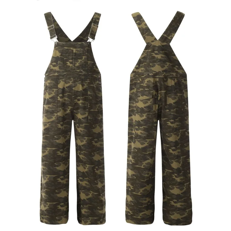OR FL American Retro Workwear 100 Cotton Women Camouflage Overalls Autumn Baggy Trendy Brand Wide Leg Slacks Overalls Women Y2k