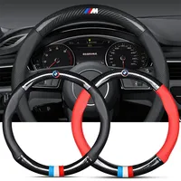 Car Leather Carbon Fiber Non-slip Steering Wheel Cover Car Accessories For BMW 50th Kith M E36 E46 E90 E60 F10 F30 E39 X4 X5 X6