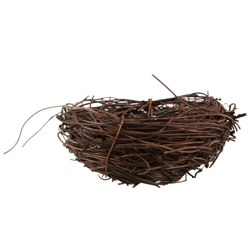 2X Handmade Vine Twig Bird Nest Home Nature Craft Holiday For Photo Garden Decor