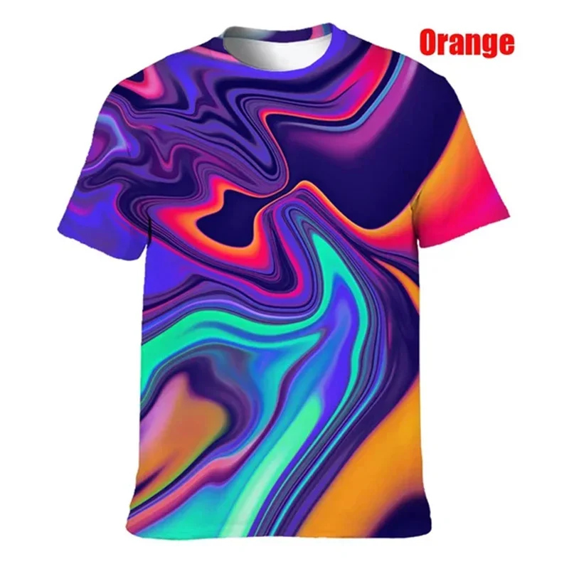 Summer 3D Printed Neon T Shirt Colorful Psychedelic Pattern Street Tshirts Men And Women O Neck Fashion Short Sleeve Tee Tops