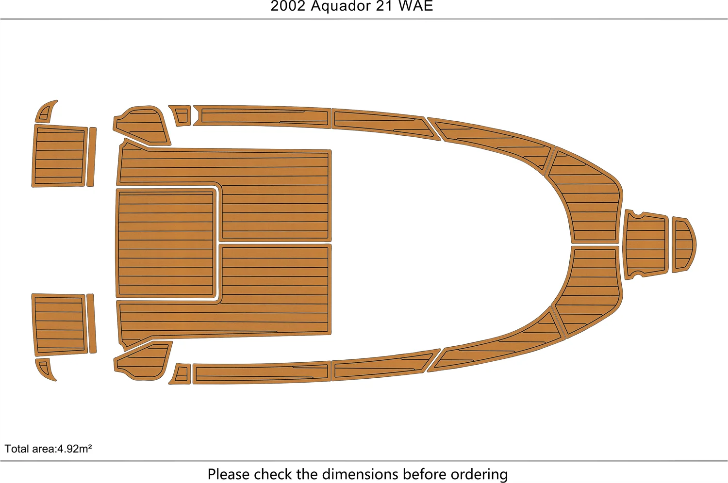 Eva foam Fuax teak seadek marine floor For 2002 Aquador 21 WAE Cockpit Swim platform 1/4