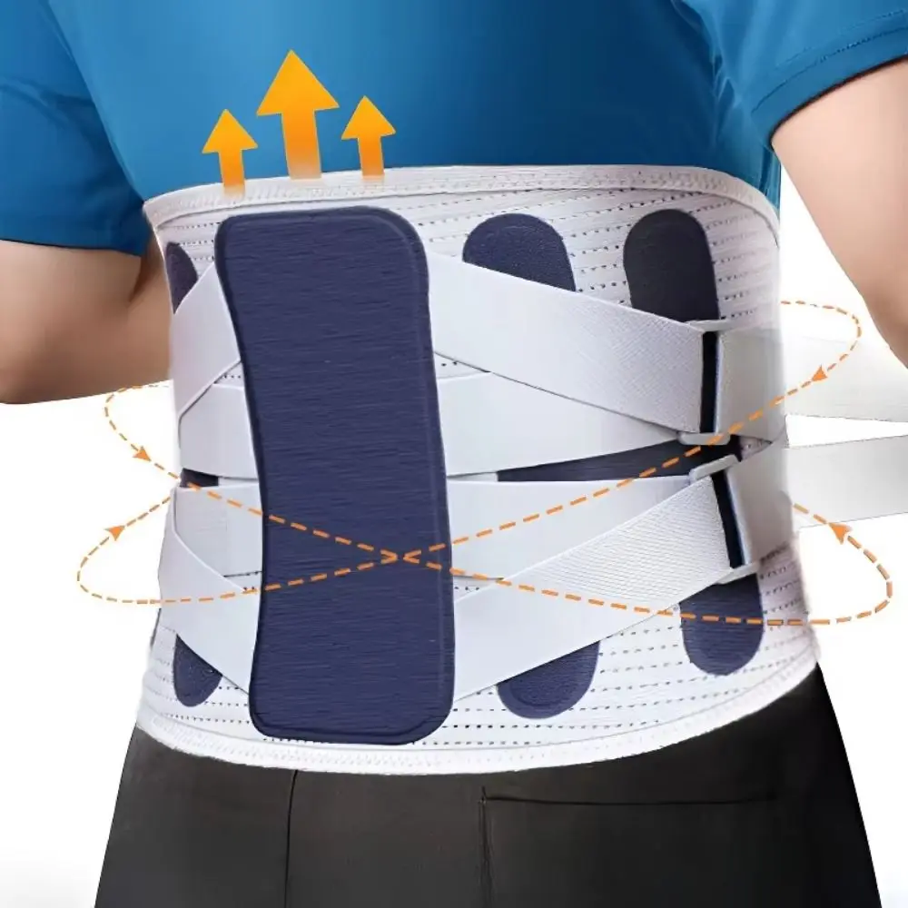 

4-Spring Support Waist Support Belt Posture Corrector Adjustable Knitted Compression Belt Breathable Office Use