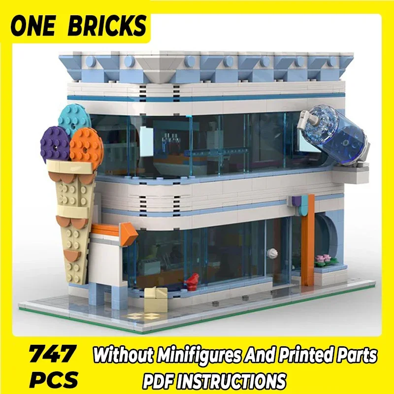 Technical Moc Bricks Street View Model Corner City Dessert Modular Building Blocks Gifts Toys For Children DIY Sets Assembling