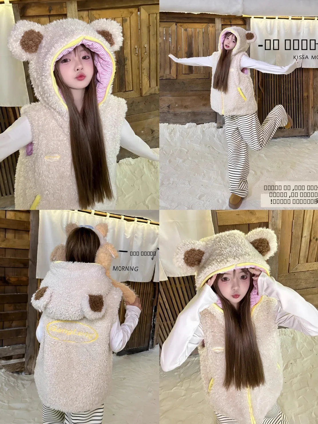 

Милый вышитый хлопковый жилет женский осенне-зимний свободного кроя с капюшоном и молнией, модный повседневный стиль