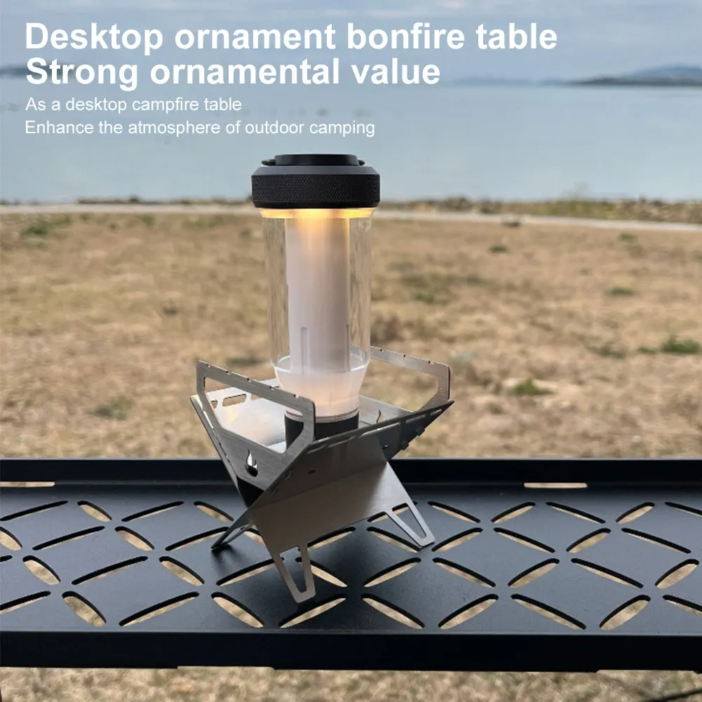 Stainless Steel Mini Wood Stove Portable Charcoal Aromatherapy Stove Wood Burning Camp Stove Outdoor Camping Gear