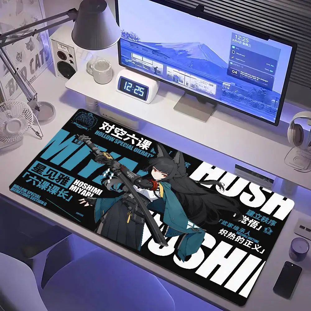 Hot Game Zenless Zone Zero New Mousepad 900x400mm Laptop Non-slip Keyboard Desk Pad XXL Anime Girl Hoshimi Miyabi Rubber Playmat