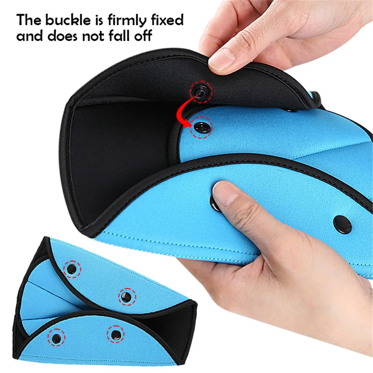 Car Seat Belt Adjuster, Soft Triangle Fixed Cover to Prevent Neck & Chest Strain, Easy Snap-On Safety Accessory - view 6