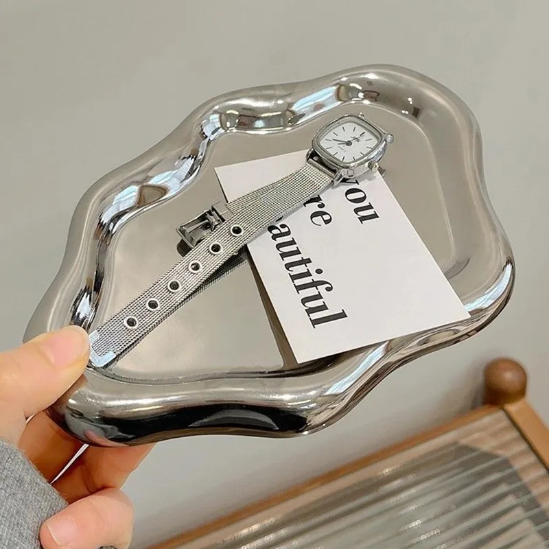 Silver White Plastic Storage Tray Simple Cloud Jewelry Display Stands Holder Bracelets Photo Props Desktop Ornaments Cases