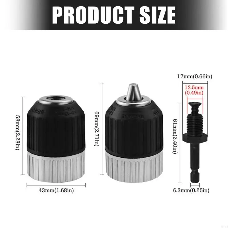 1.5-13Mm Electric Drill Adapter Locking Keyless Electric Drill Adapter Driver Tool Keyless Adapter Hexagonal Accessories M4YD