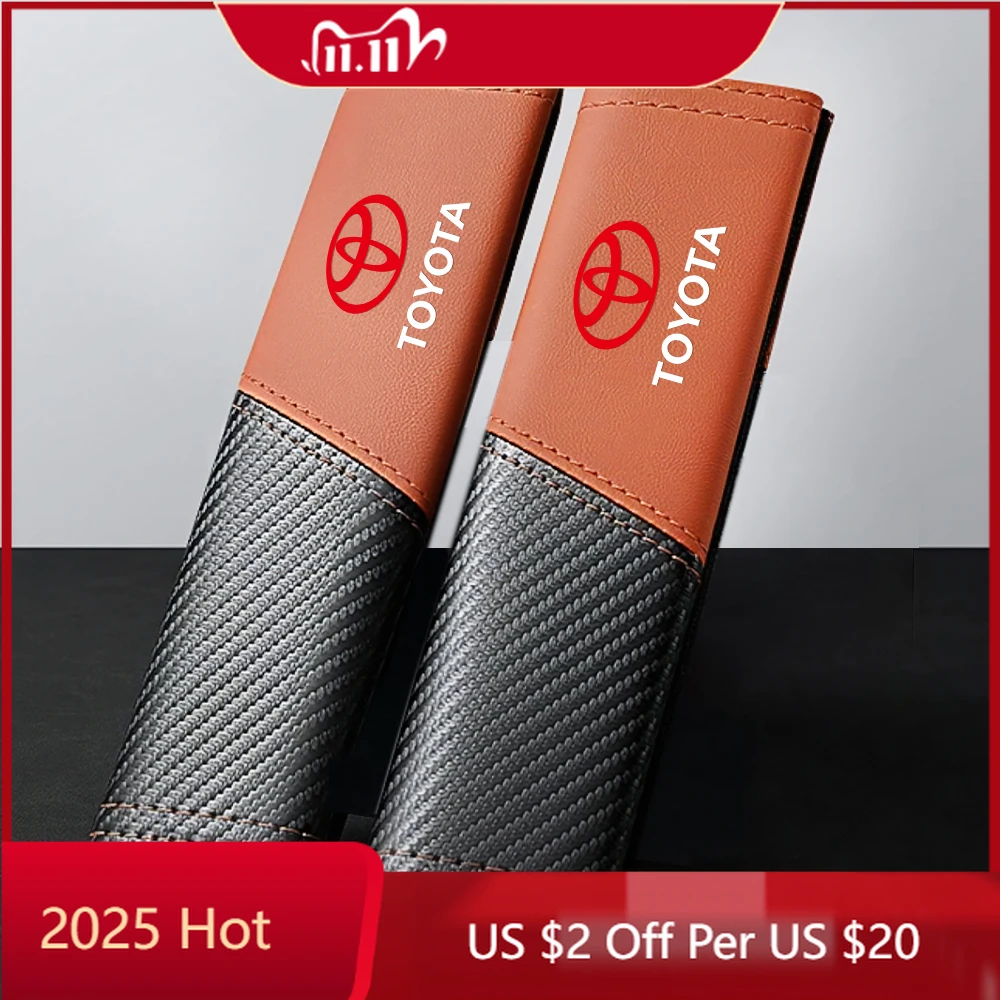 

Колпаки ступиц, 2 шт., автомобильный ремень безопасности из углеродного волокна, защитные чехлы на плечи, автоаксессуары для Toyota TRD Corolla Yaris Rav4 Corolla H