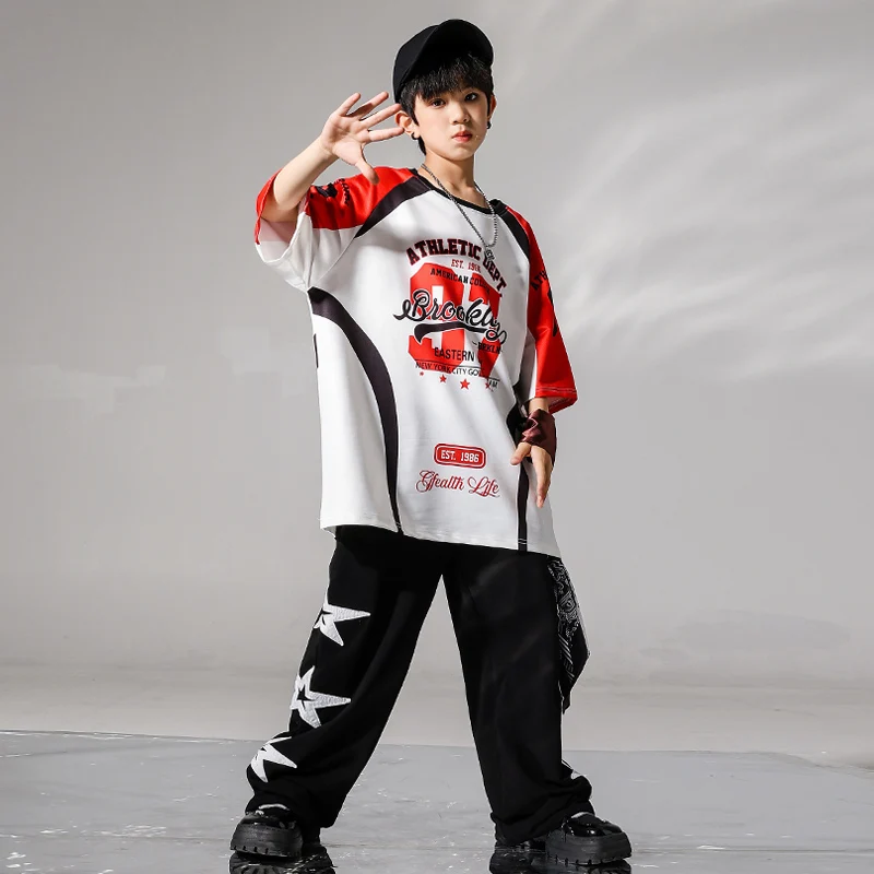 Teenager Hip Hop Kleidung T-Shirt Cago Hosen Kleidung setzt Mädchen Street Dance Jogger Jungen Jazz Kostüme Kinder Streetwear Outfits