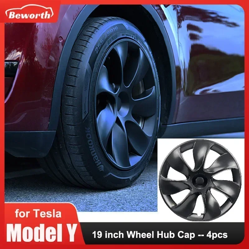 NovaAcc 4PCS Wheel Covers for Tesla Model Y 19in Tire Rim Protector Replacement  Full Coverage Personalized Custom Hubcaps