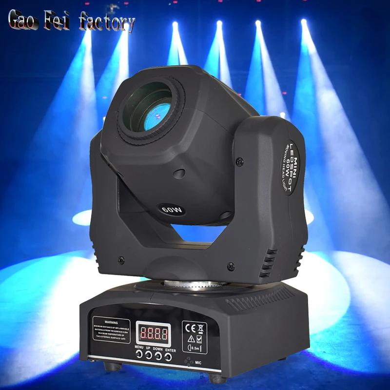 mini ponto de bolso 60w conduziu luzes gobo de cabeca movel de 60w com controle dmx para iluminacao de palco de discoteca de dj 01