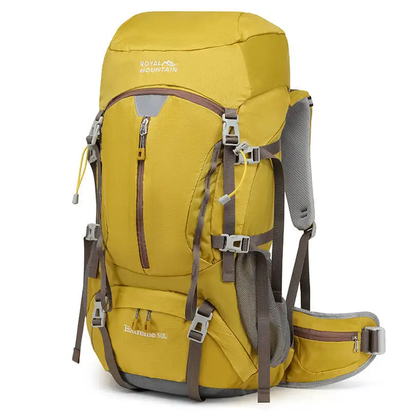 XZAN 50L Large Capacity Suspension Mountaineering Bag Travel Outdoor Hiking Bag Cross-Country Camping Bag Lightweight Gear