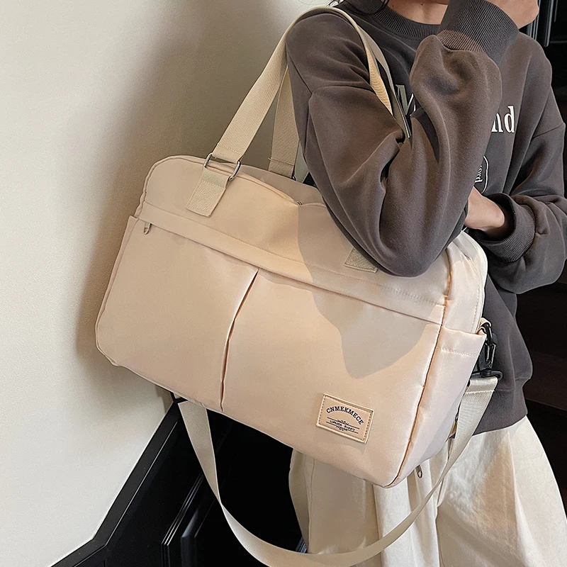 

Lightweight Large Capaci ort Trip Travel Bag Women's Handheld Fitn Sports Bag Lage Carry-On Bag Ox Cloth Foldable