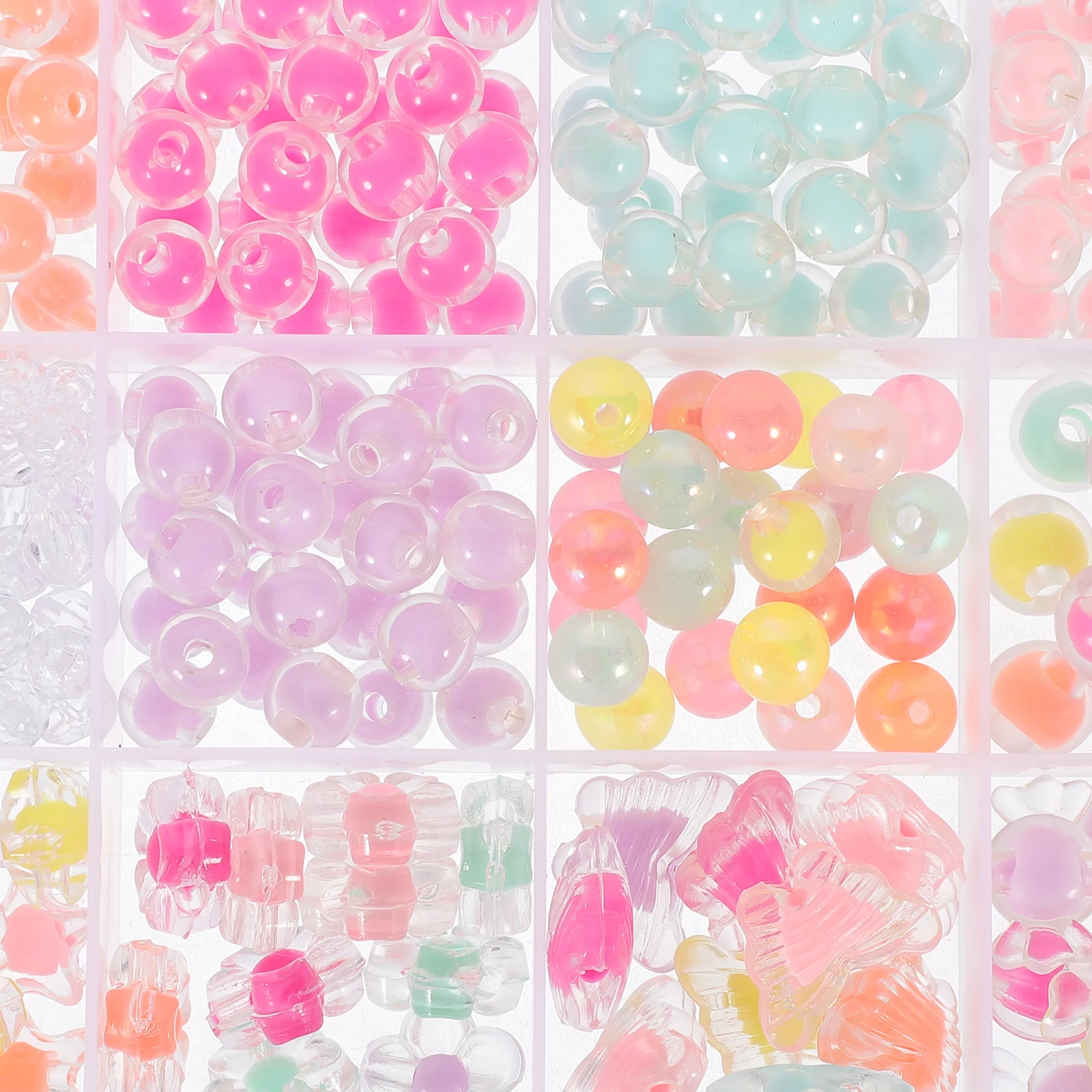 

1 set 1 Set Diy Acrylic Kit Smooth Durable Craft For Necklace Bracelet Making Spacer Beads Night Glow Beads Set