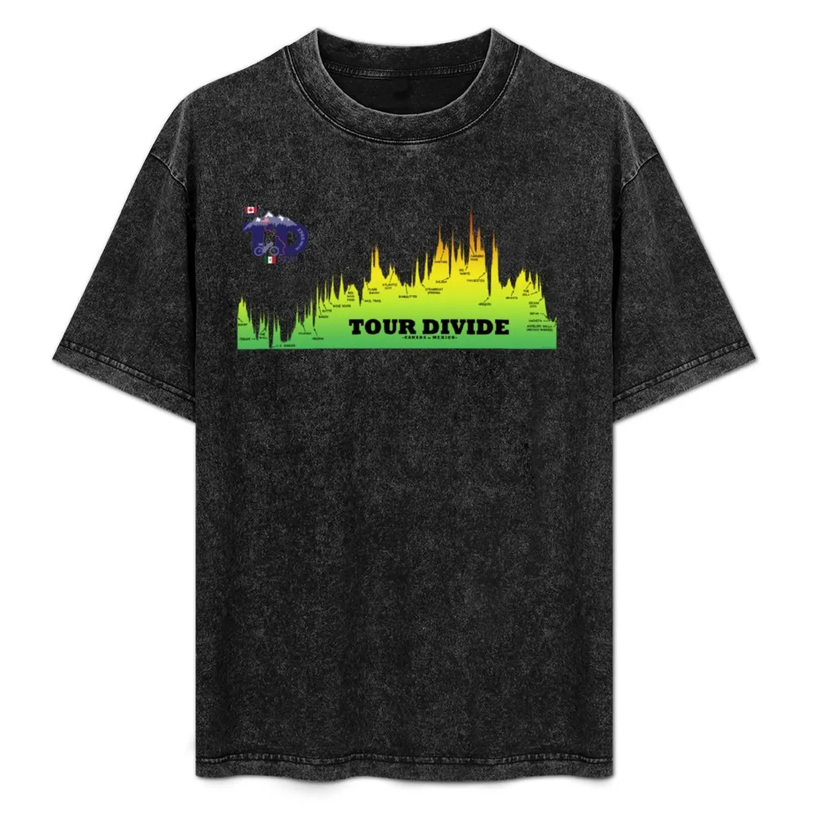 

Tour Divide Elevation Profile, TD Logo T-Shirt Stain Resistant Casual Tee
