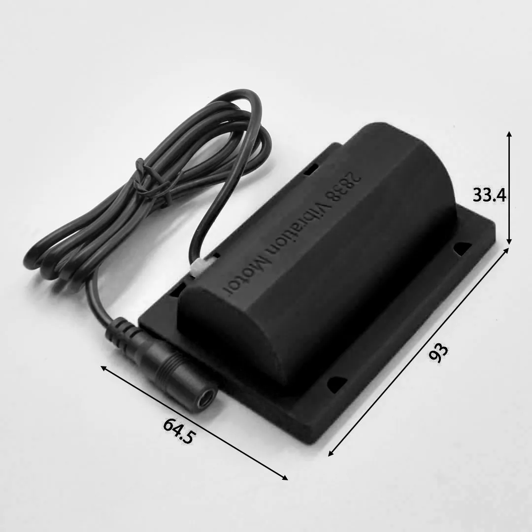 12V Flat Vibration Motor with Speed Control Power Adapter High Frequency Industrial Vibrator for Massage Bed Frog Feeder Sieve