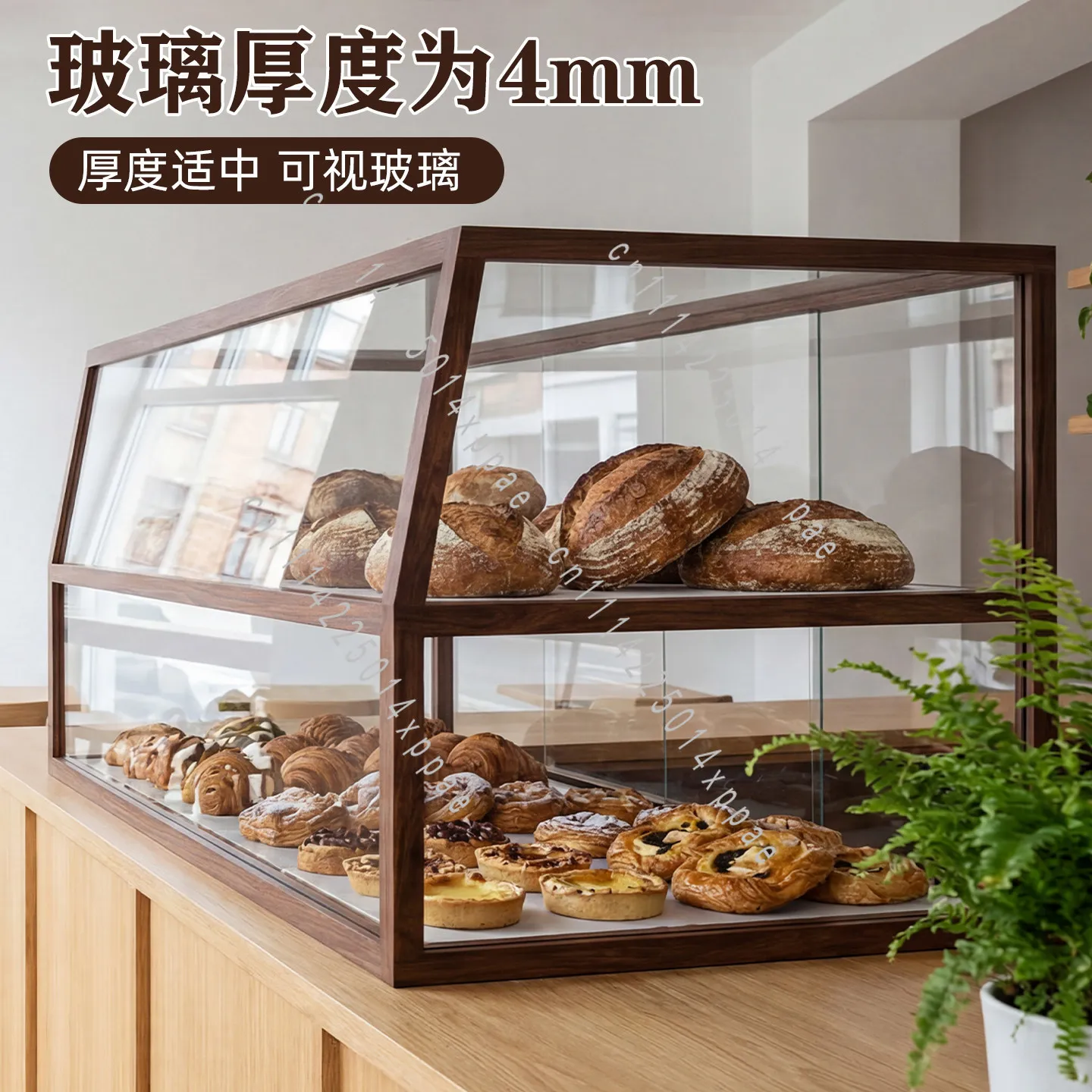 Desktop Small Bakery Desktop Solid Wood Bread Display Cabinet Multi-layer Storage Display Cabinet Commercial Shelf