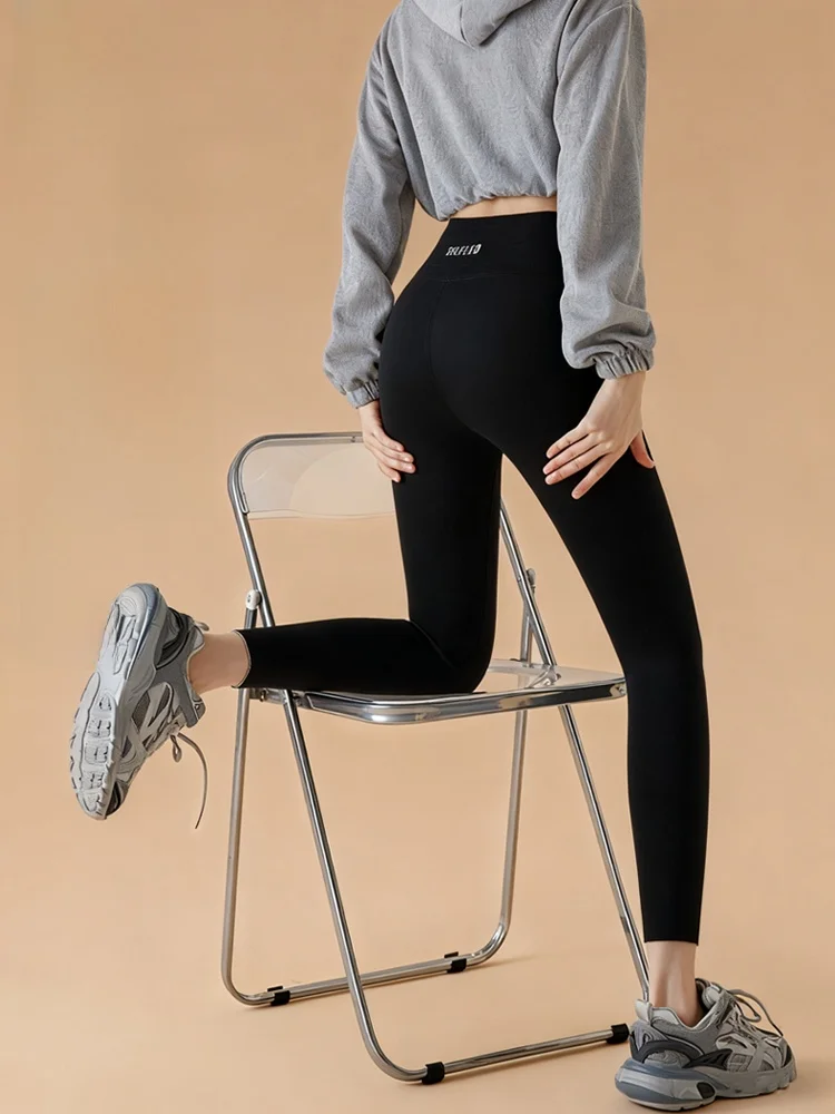 

Брюки для йоги из овчины с высокой талией на подкладке, женская верхняя одежда, осенне-зимние теплые брюки с подтяжкой живота