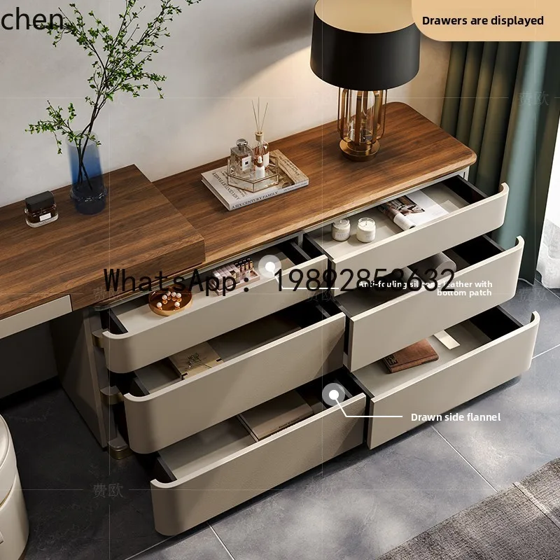Schminktisch, moderne Designer-Villa-Möbel, hochwertige, einfache Kommode aus schwarzem Walnussholz