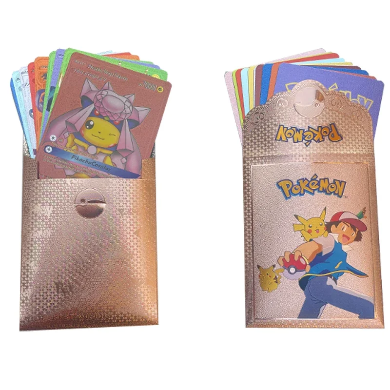 10~150Pcs Pokemon Cards German Spanish French English Vmax GX Color Energy Card Pikachu Rare Collection Battle Trainer Boys Gift