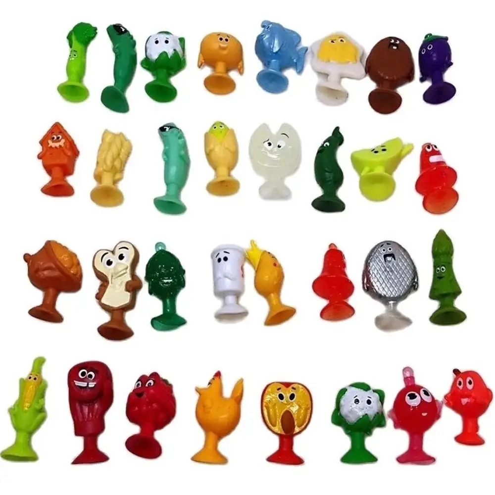 

20Pcs/lot Vegetables and fruits Mini Doll Silicone Children Suction Cup Toys Sucker Dolls Suction Cup Puppets Capsule Model