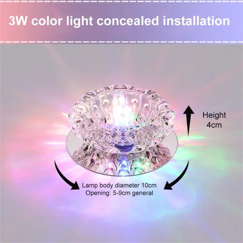 

Downlight Three-color Dimming Led Ceiling Light Embedded Living Room Ceiling Crystal Ceiling Light Corridor Aisle Light for home