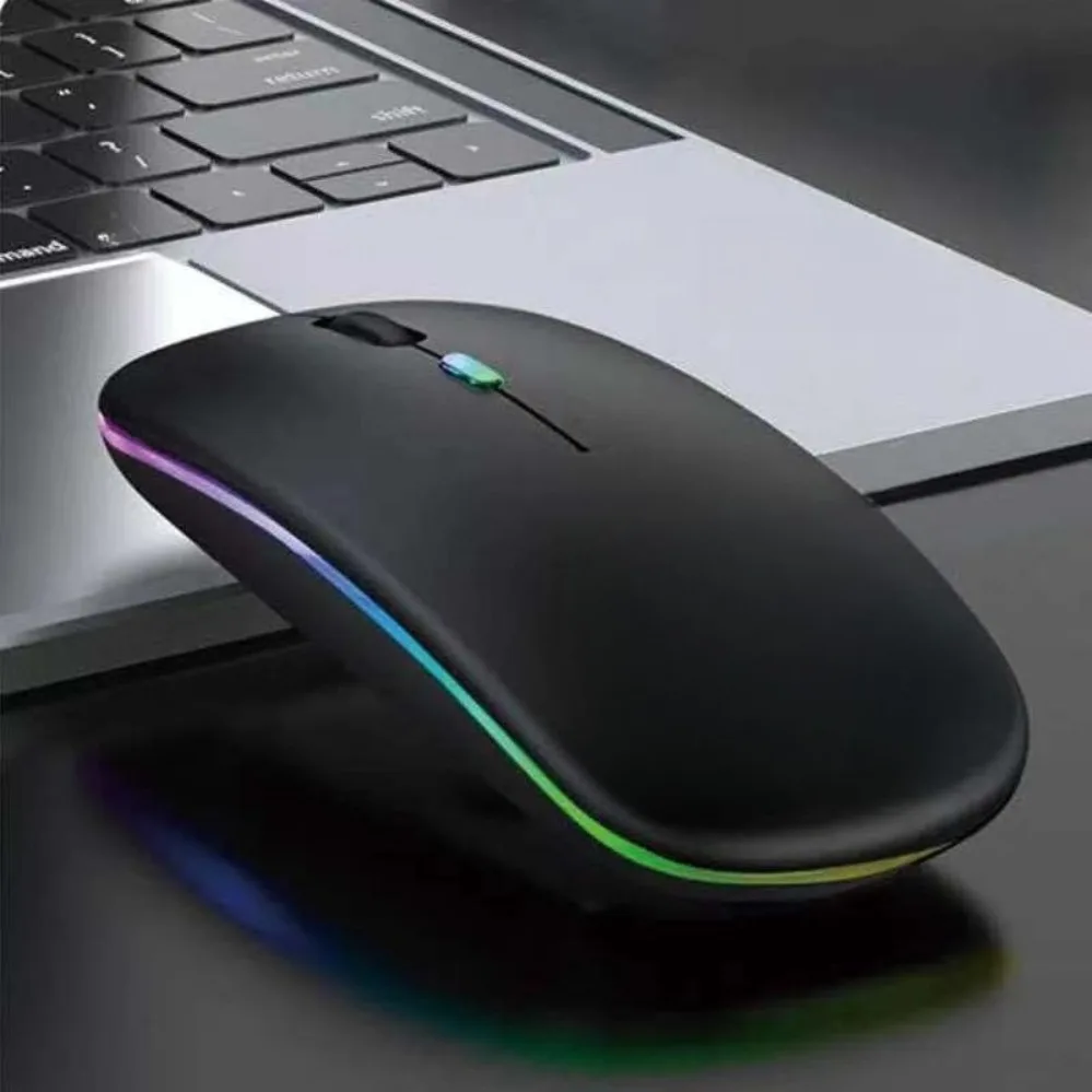 For Bluetooth Dual Mode Wireless Mouse Rechargeable Silent Glowing Gaming Office Mouse for Laptop Desktop (010)
