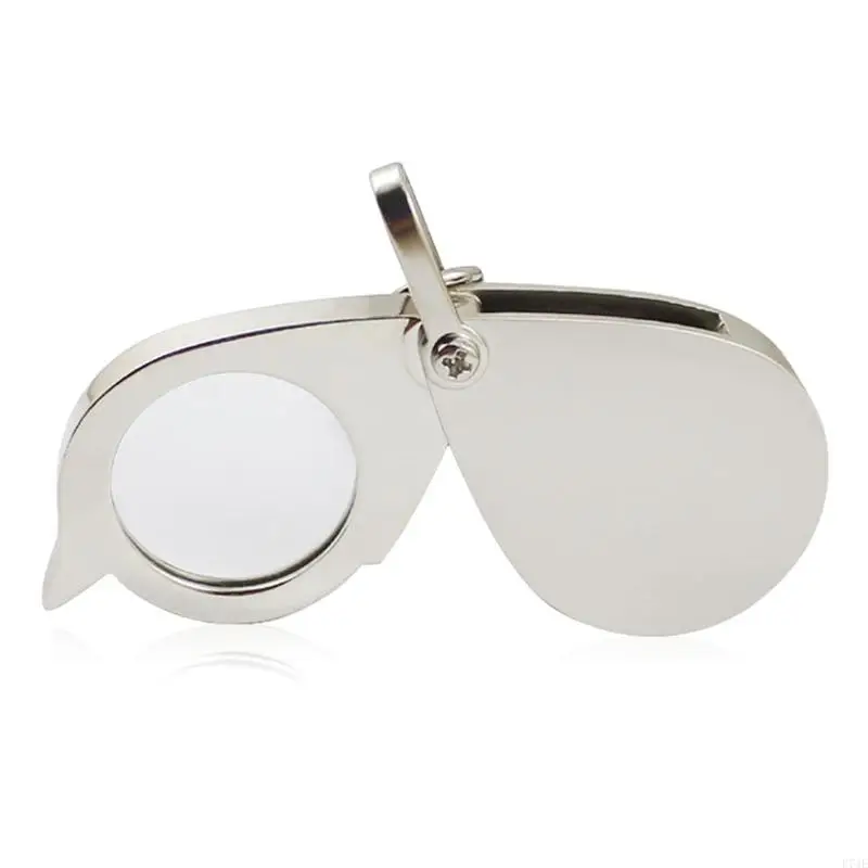 

E74E 15X Mini Keychain Pocket Magnifier Portable Foldable Magnifying Glass for Reading Maps Labels Crafts Coins Present Gift