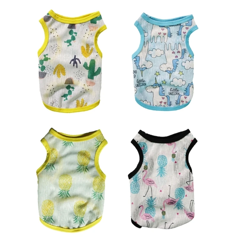 เสื้อกั๊กระบายความร้อน Summer Dogs เสื้อกั๊กระบายความร้อนสำหรับการเดินกลางแจ้งพร้อมพิมพ์การ์ตูน